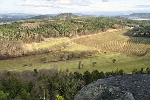 Saxon Switzerland View Drucke: View from the Pfaffenstein. Forests