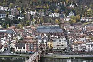 Stone Bridge Europe Drucke: View from Philsophenweg to Neckar