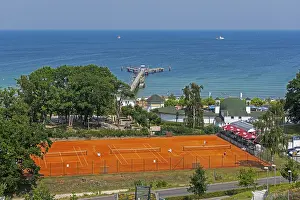 German Federal Republic Viewpoint Drucke: View of the pier from the vantage point