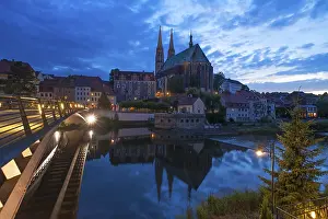 Eastern Europe Church Architecture Drucke: View from the Polish Gorlitz to St