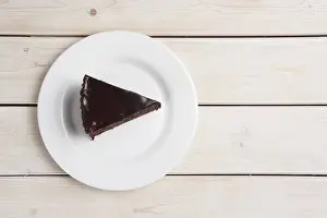 Top View Of Dessert Drucke: Top view of portion of coffee cake on plate