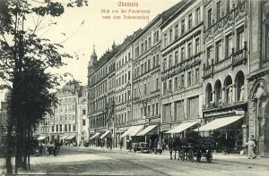 Old Town Area In Germany Drucke: View from Poststrasse to Johannisplatz