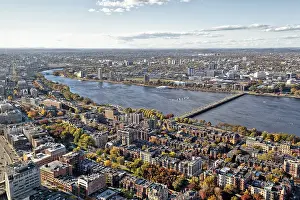 Boston Autumn View Drucke: View from Prudential Tower to Back Bay