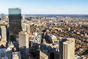 Boston Autumn View Drucke: View from Prudential Tower to John Hancock Tower