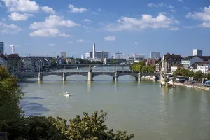 Europe Deserted Landscapes Drucke: View over the Rhine and the middle bridge