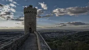 Central Europe Tourist Attractions Drucke: View of the Rhine Plain, Auerbach Castle