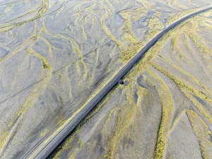 Iceland Ring Road Drucke: Top down view of the ringroad no