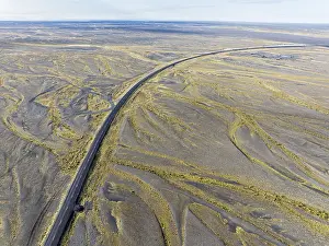 Iceland Ring Road Drucke: Top down view of the ringroad no