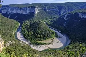 Open Air Countryside View Drucke: View of the river bends, Ardeche