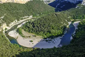 No People Landscape Shot Drucke: View of the river bends, Ardeche
