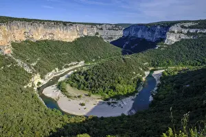 Eroded Landscape Drucke: View of the river bends, Ardeche