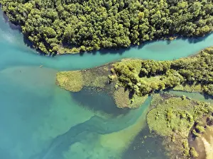 Central Europe Countryside Views Drucke: Top view of the river Klon