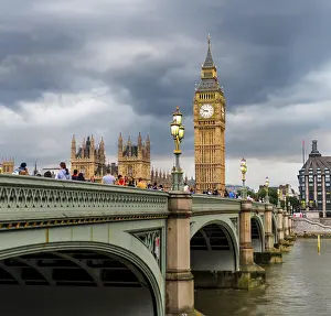 London Travel Photography Drucke: View over the river Thames, Westminster Bridge