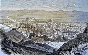 Black And White Drawings Italy Drucke: The view of Rome at the time of Caesar