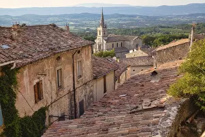 Vaucluse Department France Drucke: View over the rooftops of Bonnieux