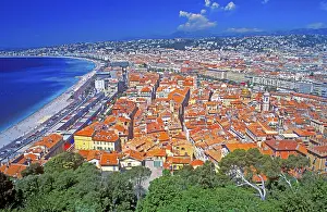 Mediterranean Cityscape Drucke: View of the rooftops of Nice, Cote d'Azur