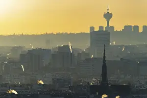 Western Europe Cityscapes Drucke: View of the rooftops of Paris from Montmartre