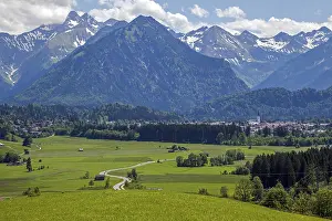 Central Europe Mountain Range Drucke: View from Rubi into the Illertal