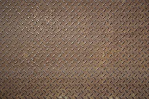 Rusty Metal Surface Drucke: Front view of a rusty panel with non-slip surface