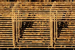 Close Up Metal Structure Drucke: Detail view from rusty rebars