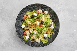 Top View Of Salad Drucke: Top view of salad with lettuce