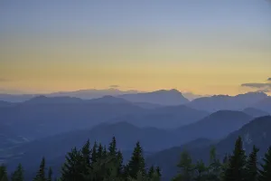 Deserted Austrian Landscape Drucke: View from SchieBling at sunset