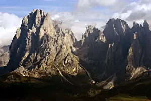 Dolomites Italy Drucke: View over the Seiser Alm on Mt