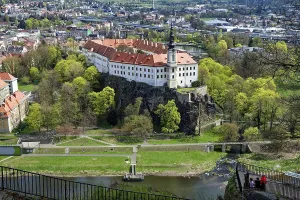 Central Europe Vantage Point Drucke: View from the shepherd's wall to Decin Castle