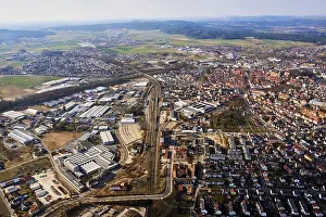 Central Europe Aerial Photography Drucke: View from the sky onto Neumarkt