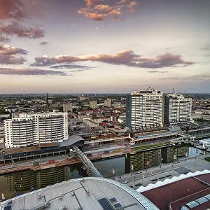 Modern European Architecture Style Drucke: View from above of skyscrapers