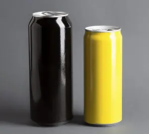 Studio Shot Beverage Drucke: Front view soft drinks cans