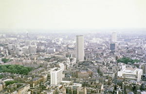 London Cityscape From Above Drucke: View southeast from the Post Office Tower towards Centre Point and Soho