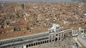 Venice Cityscape Drucke: View from above of St. Mark's Square and the rooftops of Venice