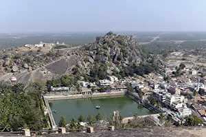 South Indian Temples Drucke: View at the top of the statue, Gomateshwara statue