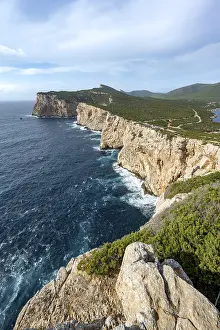 Coastal Scenery Photography Drucke: View of steep cliffs by the sea