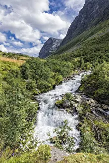 Northern Europe Nature Scene Drucke: View of the Storseterfossen in Norway