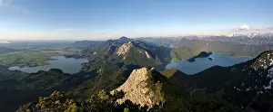 Deserted Alps Mountain Peak Drucke: View from the summit of Herzogstand