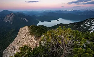 Mountain Peak View Germany Drucke: View from the summit of Herzogstand