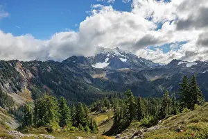 Mt Shuksan Snowy Peak Drucke: View from Table Mountain of Mt