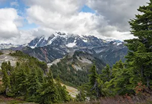Mt Shuksan Snowy Peak Drucke: View from Table Mountain of Mt