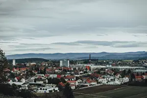 Deserted Austrian Landscape Drucke: View over Ternitz in autumn, Lower Austria