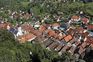 Franconian Switzerland View Drucke: View of town centre, Pottenstein