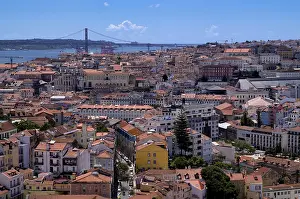 Lisbon City View Drucke: View from the viewpoint Miradouro da Graca