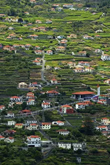 Mountain Village Europe Drucke: View village built on the sloping ground