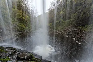 Waterfall Landscape Photography Drucke: View from behind the waterfall