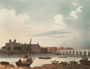 London City Portrait Drucke: View of Westminster Hall and Bridge
