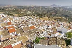 Southern Europe Townscape Drucke: View over the white village, Olvera