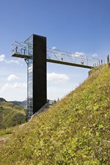 Vorarlberg Tourist Attraction Drucke: Viewing platform at the Walmendingerhorn