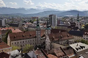 Österreich Drucke: Blick von der Stiftskirche St. Egyd auf die Villa in Klagenfurt, Kärnten, Österreich