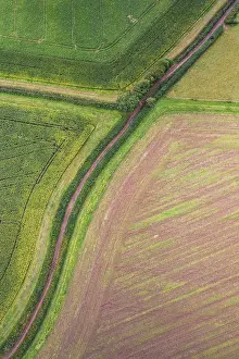 Unmanned Aircraft System UAS Drucke: Villages and Fields from a drone